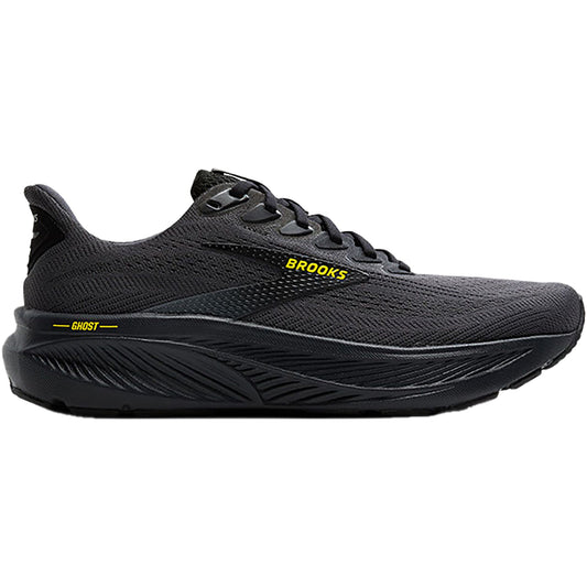 Men's Brooks Ghost 17 Ebony/Black/Yellow Mesh
