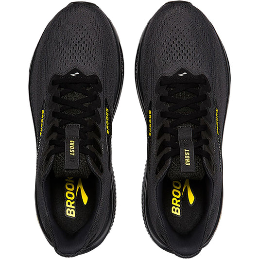 Men's Brooks Ghost 17 Ebony/Black/Yellow Mesh